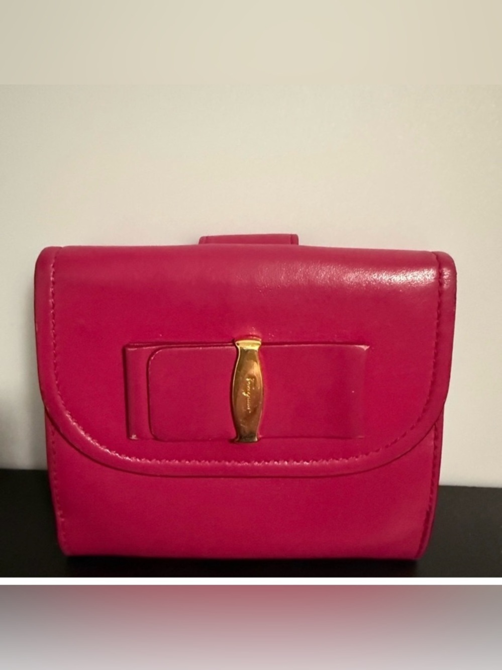 Salvatore Ferragamo wallet Hot Pink Leather.